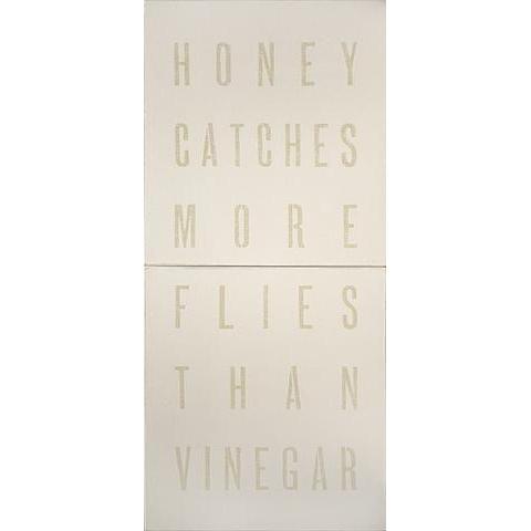 Honey Catches More Flies Than Vinegar Antiqued Sign-Antiqued Signs-White-Jack and Jill Boutique