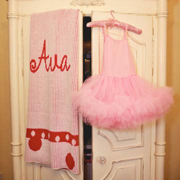 Large Polka Dot Monogram Personalized Stroller Blanket or Baby Blanket-Blankets-Jack and Jill Boutique