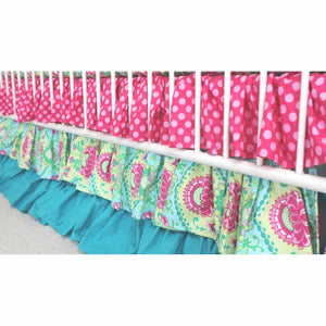 Lavinia Aqua Ruffled Crib Baby Bedding Set-Crib Bedding Set-Skirt Only-Jack and Jill Boutique