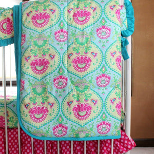 Lavinia Aqua Ruffled Crib Baby Bedding Set-Crib Bedding Set-Comforter Only-Jack and Jill Boutique