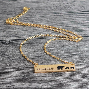 MAMA BEAR + BABY BEARS BAR PENDANT-Jewelry-Jack and Jill Boutique