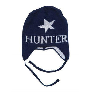 Metallic Single Star Personalized Knit Hat-Hats-Jack and Jill Boutique