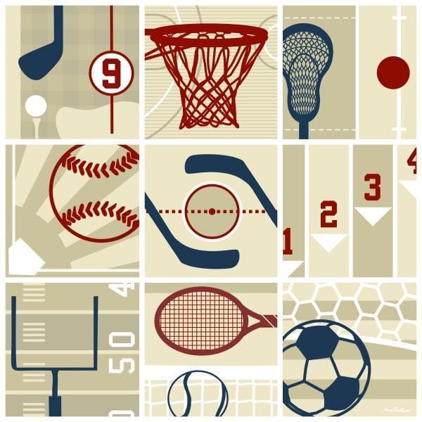 MVP Multi Sport Collage Wall Art | Sports Art Collection | Canvas Art Prints-Canvas Wall Art-Jack and Jill Boutique