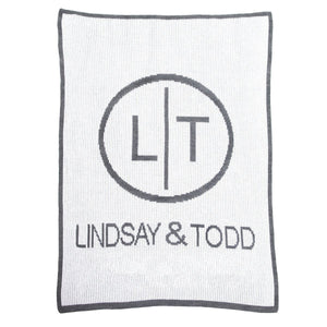 Newlywed Initial & Name Personalized Stroller Blanket or Baby Blanket-Blankets-Jack and Jill Boutique