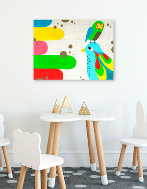 Owl and Bird Colors Wall Art-Wall Art-24x18 Canvas-Jack and Jill Boutique