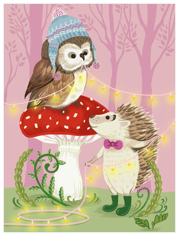 Owl & Hedgehog Wall Art-Wall Art-Jack and Jill Boutique