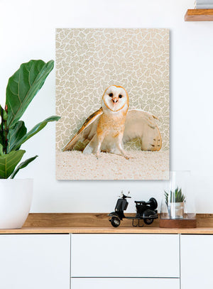 Owl On Neutral Wall Art-Wall Art-Jack and Jill Boutique