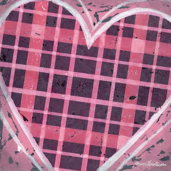 Pink Plaid Heart | Music Art Collection | Canvas Art Prints-Canvas Wall Art-Jack and Jill Boutique