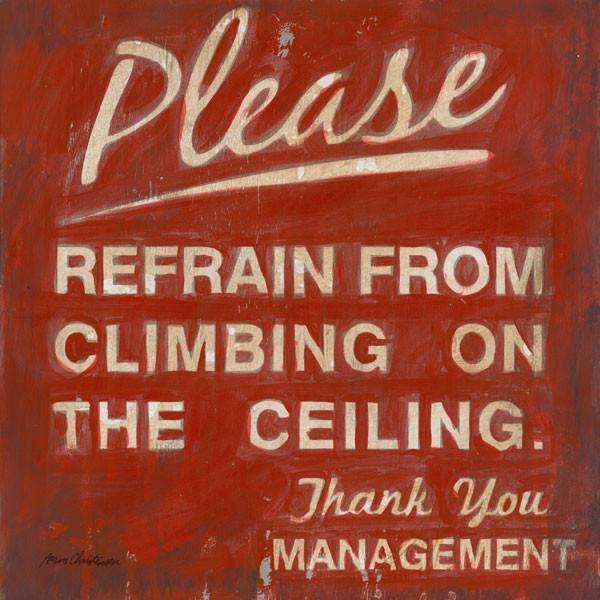 Please Refrain Climbing on the Ceiling | Superhero Art Collection | Canvas Art Prints-Canvas Wall Art-Jack and Jill Boutique