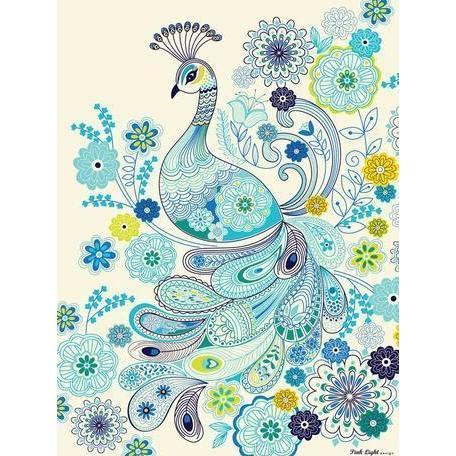 Plumes and Blooms - Blue | Canvas Wall Art-Canvas Wall Art-Jack and Jill Boutique