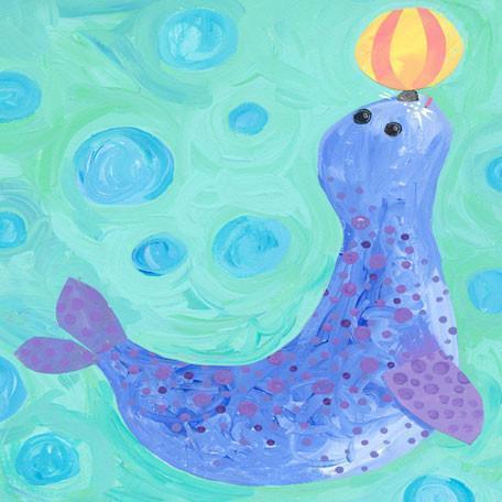 Seal with Ball | Canvas Wall Art-Canvas Wall Art-Jack and Jill Boutique