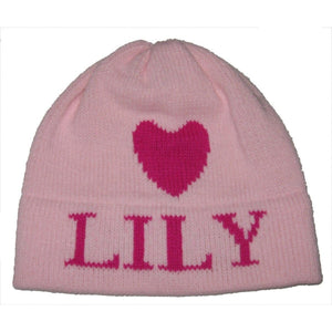 Single Heart Personalized Knit Hat-Hats-Jack and Jill Boutique