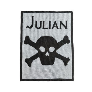 Skull and Crossbones Personalized Stroller Blanket or Baby Blanket-Baby Blanket-Jack and Jill Boutique