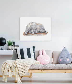Sleeping Animal Portraits - Baby Elephant Wall Art-Wall Art-Jack and Jill Boutique