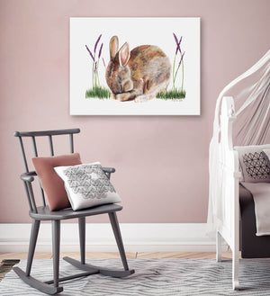 Sleeping Animal Portraits - Baby Rabbit Wall Art-Wall Art-Jack and Jill Boutique