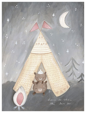 Sleepy Campers Pink Wall Art-Wall Art-Jack and Jill Boutique