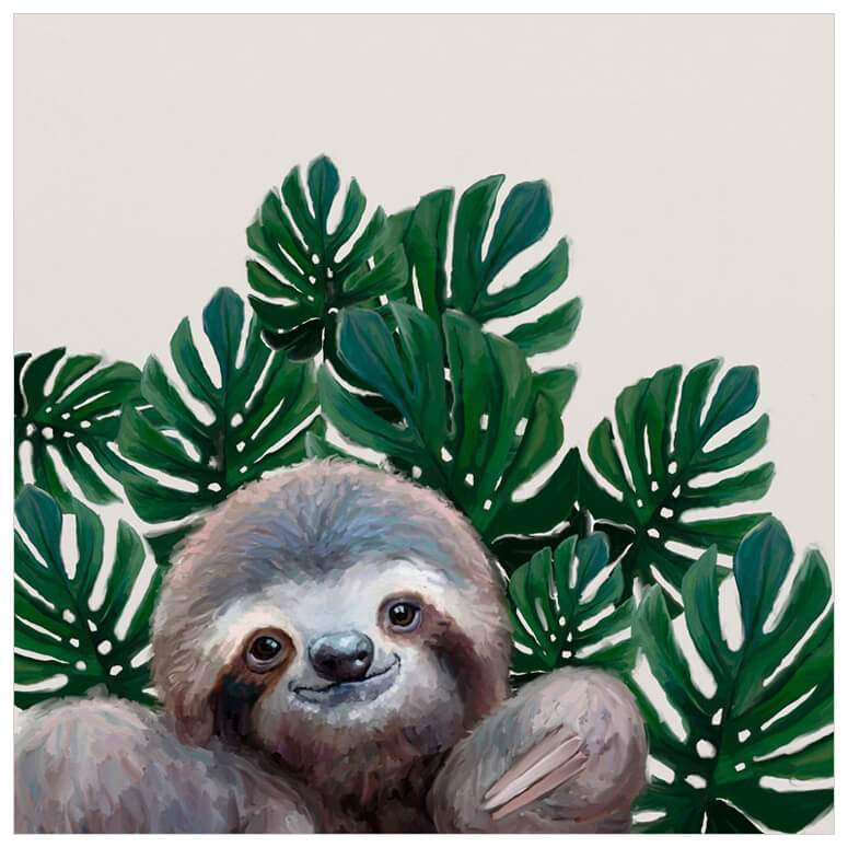 Sloth With Leaves Wall Art-Wall Art-Jack and Jill Boutique