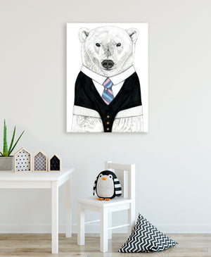 Society Animals - Patrick Polar Bear Wall Art-Wall Art-Jack and Jill Boutique