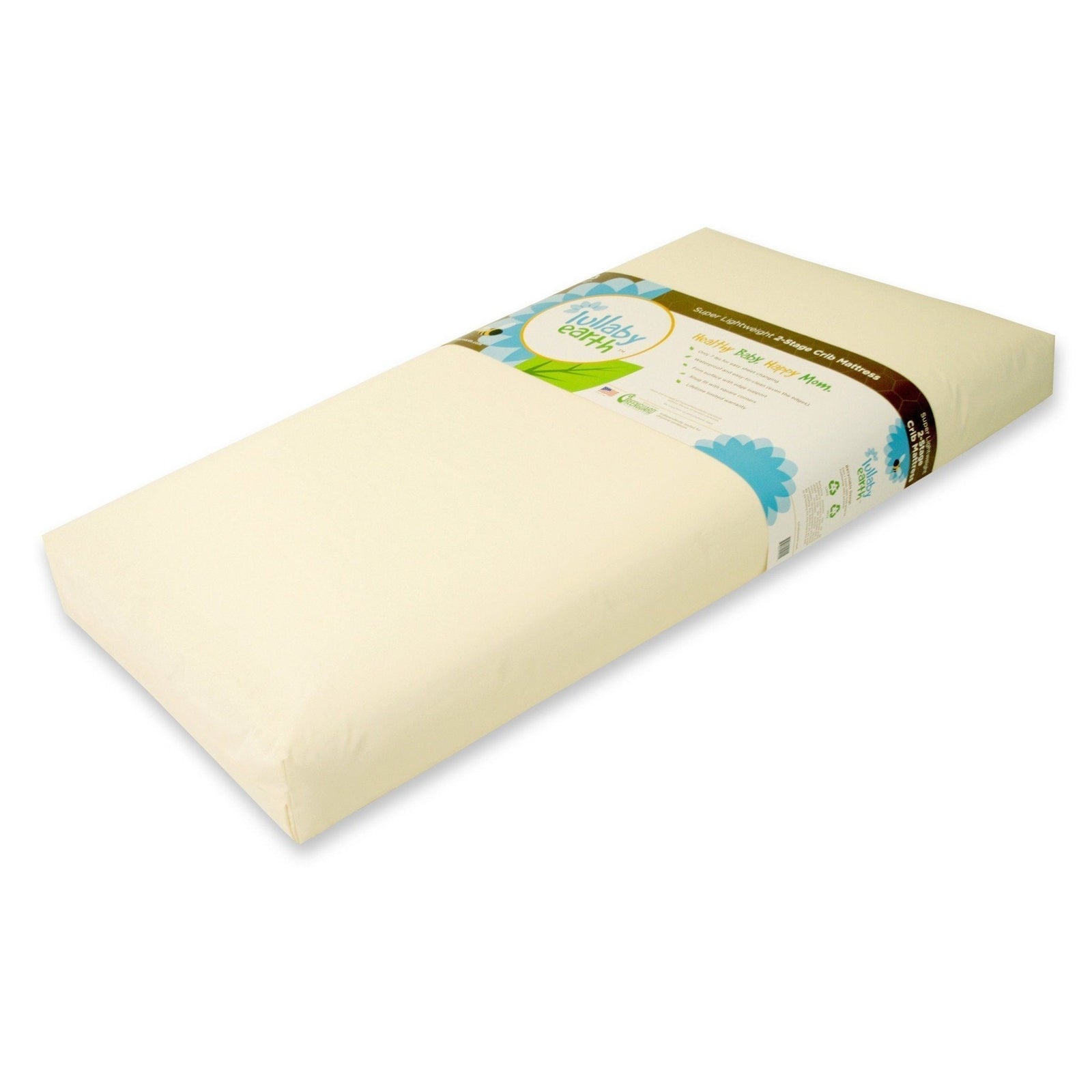 Super Lightweight Beige Crib Mattress 2-Stage-Crib Mattress-Jack and Jill Boutique