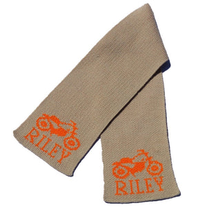Vintage Motorcycle Personalized Knit Scarf-Scarves-Jack and Jill Boutique