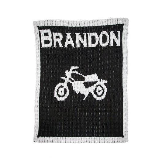 Vintage Motorcycle Acrylic Personalized Stroller Blanket or Baby Blanket-Baby Blanket-Jack and Jill Boutique