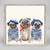 Best Friend - 3 French Pugs Mini Framed Canvas-Mini Framed Canvas-Jack and Jill Boutique