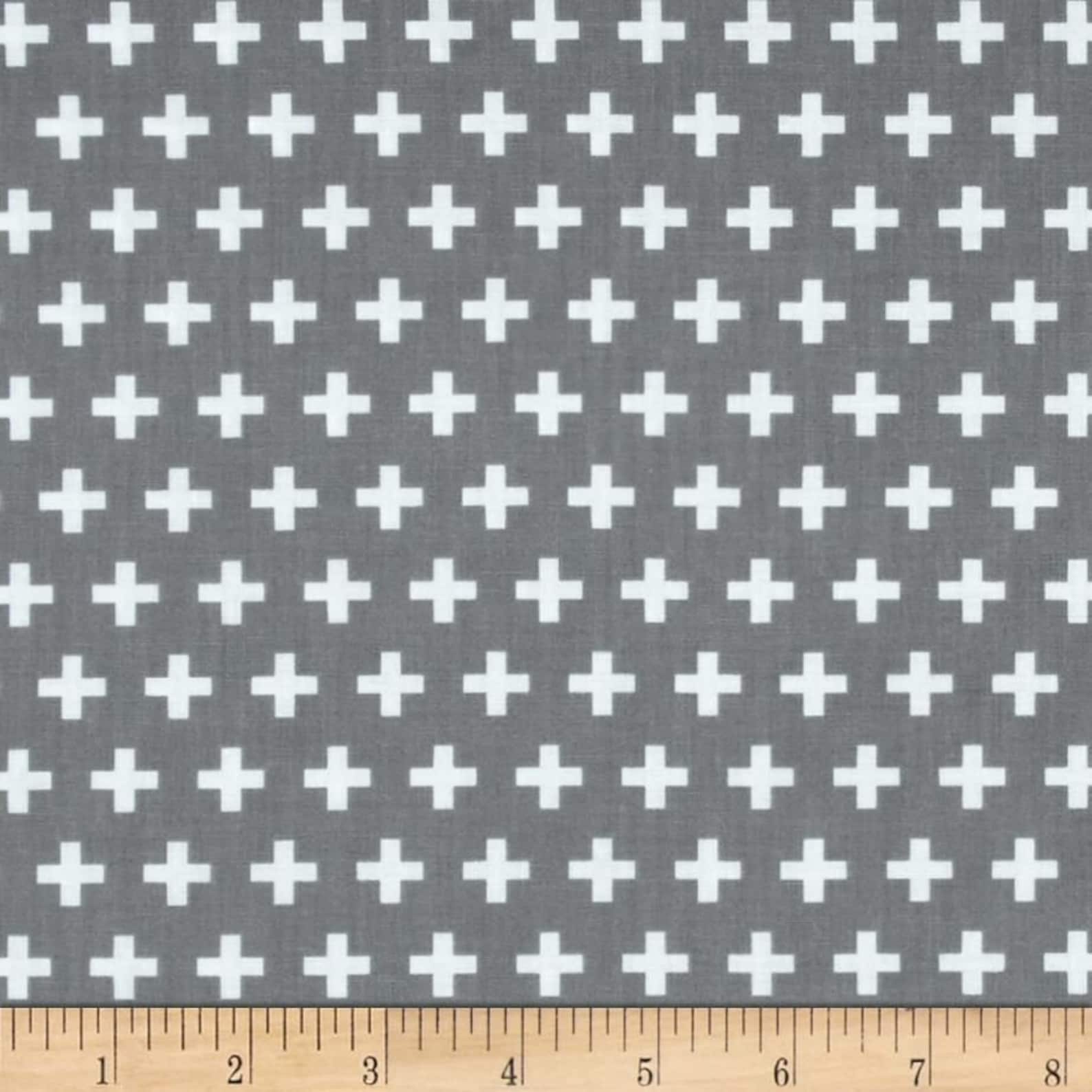 Swiss Cross Fabric by the Yard-Fabric-Grey-Jack and Jill Boutique