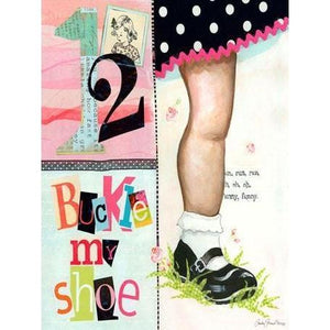 1, 2 Buckle My Shoe - Girl | Canvas Wall Art-Canvas Wall Art-Jack and Jill Boutique