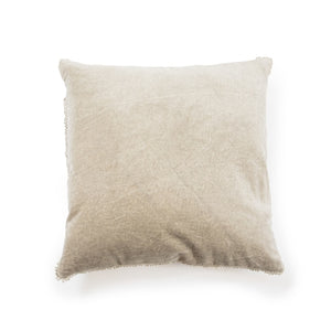 Velvet Pillow with Pom Pom Trim (4 Colors)-Pillow-Sand-Jack and Jill Boutique