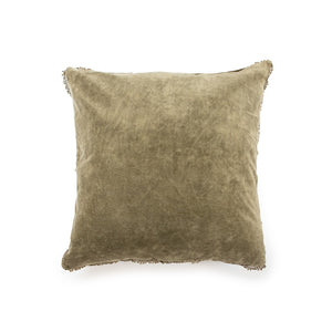 Velvet Pillow with Pom Pom Trim (4 Colors)-Pillow-Moss-Jack and Jill Boutique