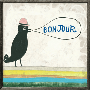 ART PRINT - BONJOUR-Art Print-Grey Wood - 36" x 36"-Jack and Jill Boutique