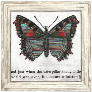 ART PRINT - Butterfly-Art Print-White Wash - 36" x 36"-Jack and Jill Boutique