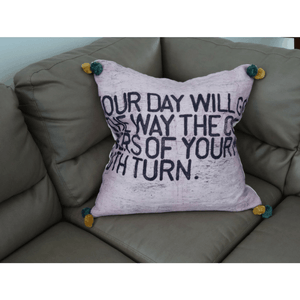 Your Day Will Go Pillow (Color With Poms)-Pillow-Jack and Jill Boutique