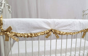 Gold and White Ruffle Gold Dot | Crib Baby Bedding Set-Crib Bedding Set-Jack and Jill Boutique