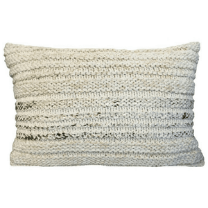 Rectangle Gold and Beige Knit Pillow-Pillow-Jack and Jill Boutique