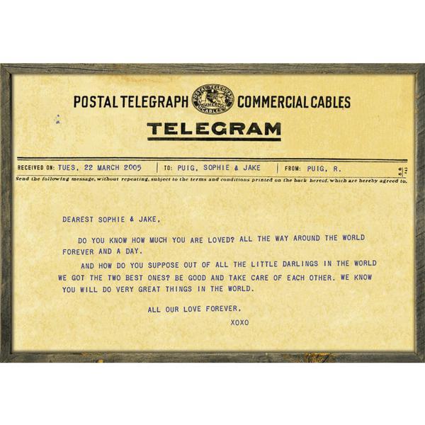 ART PRINT - CUSTOM TELEGRAM-Art Print-Grey Wood - 46" x 35"-Jack and Jill Boutique