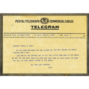 ART PRINT - CUSTOM TELEGRAM-Art Print-Grey Wood - 46" x 35"-Jack and Jill Boutique