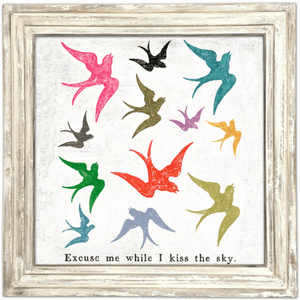 ART PRINT - Excuse Me While I Kiss the Sky-Art Print-White Wash - 36" x 36"-Jack and Jill Boutique
