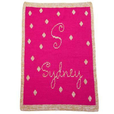Metallic Precious Polka Dot Initial & Name Personalized Stroller Blanket or Baby Blanket-Blankets-Jack and Jill Boutique