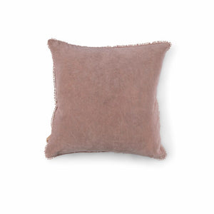 Velvet Pillow with Pom Pom Trim (4 Colors)-Pillow-Blush-Jack and Jill Boutique