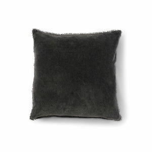 Velvet Pillow with Pom Pom Trim (4 Colors)-Pillow-Pine-Jack and Jill Boutique