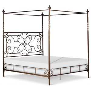 Corsican Iron Canopy Bed 41782 | Straight Canopy Bed with Scrolls-Canopy Bed-Jack and Jill Boutique