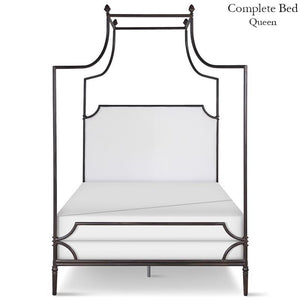 Corsican Iron Canopy Bed 43116 | Olivia Canopy Bed with Upholstered Headboard-Canopy Bed-Jack and Jill Boutique