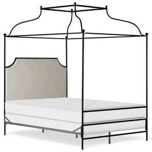 Corsican Iron Canopy Bed 43152 | Olivia Double Canopy Bed with Upholstered Headboard-Canopy Bed-Jack and Jill Boutique