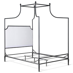 Upholstered Canopy Bed 43856 | Metal canopy bed with upholstered Olivia headboard panel-Canopy Bed-Jack and Jill Boutique