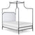 Upholstered Canopy Bed 43856 | Metal canopy bed with upholstered Olivia headboard panel-Canopy Bed-Jack and Jill Boutique