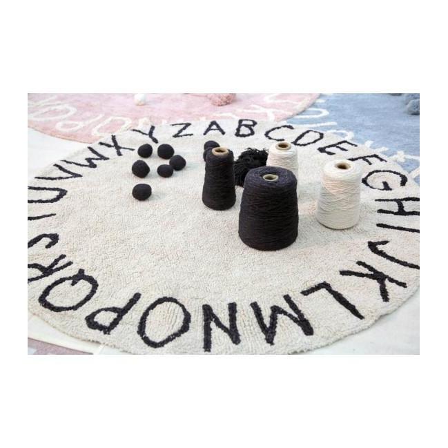 Round ABC Machine Washable Rugs - 5 Feet - Cotton-Rugs-Jack and Jill Boutique