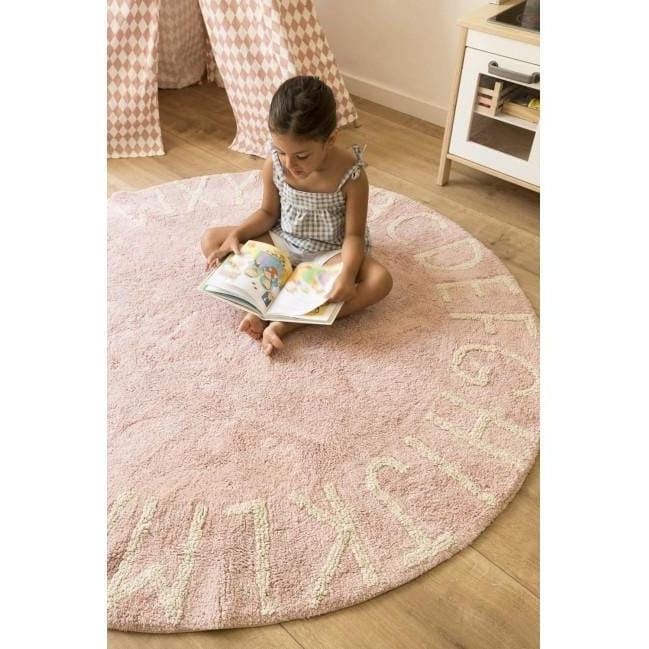 Round ABC Machine Washable Rugs - 5 Feet - Cotton-Rugs-Jack and Jill Boutique