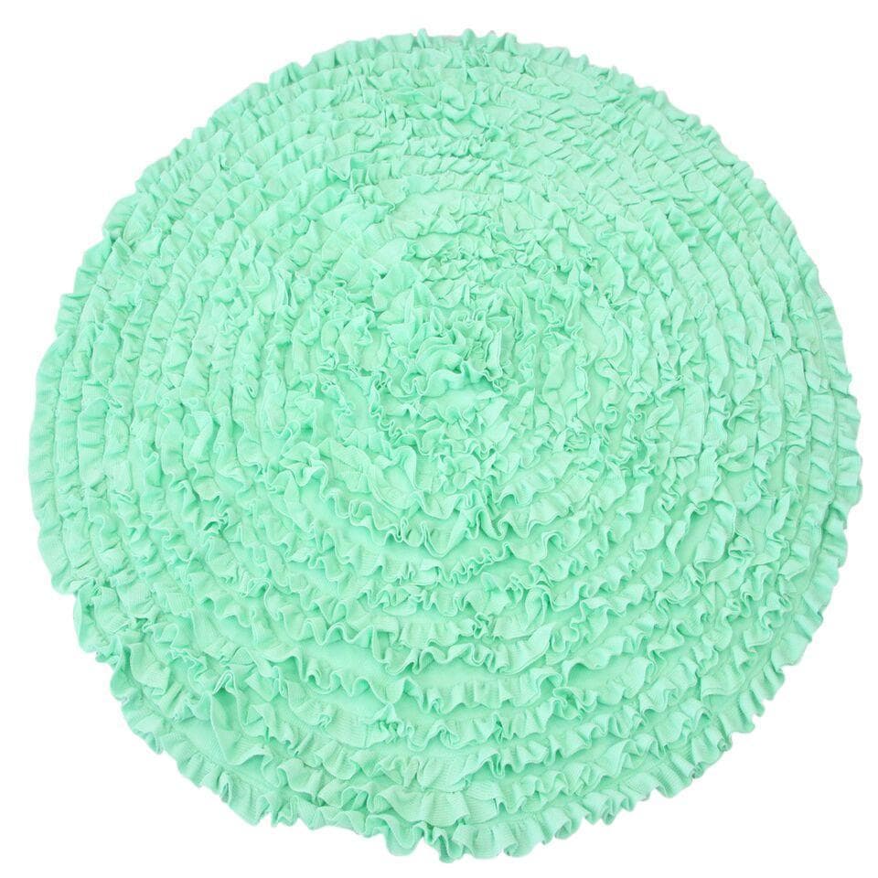 Rug Rinkle 5 Ft Round Mint Ruffle Rug - Nursery Rugs Clearance - Jack and Jill ...