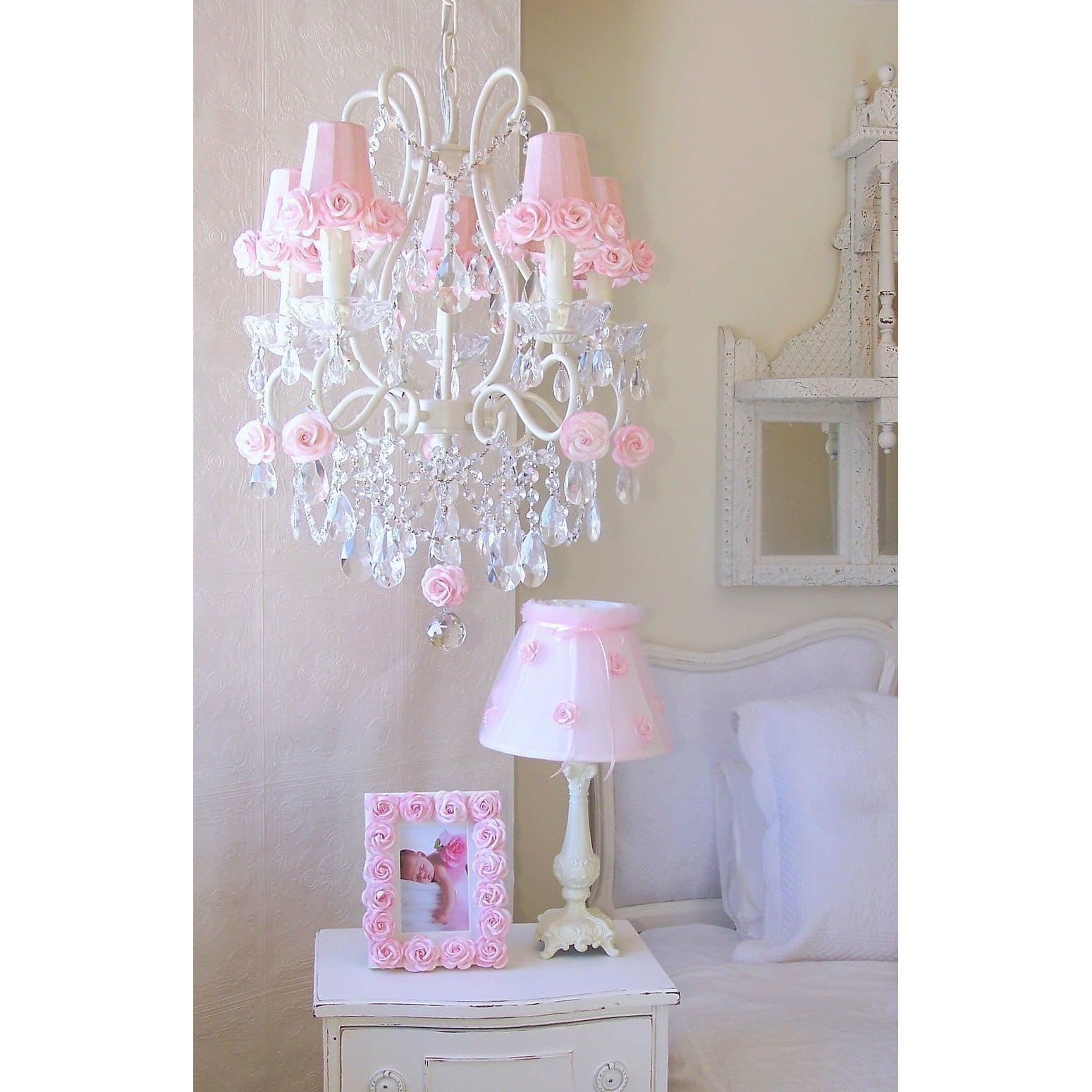 Adele Antique White 5-Light Chandelier-Chandeliers-Jack and Jill Boutique